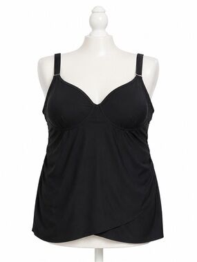 Lands’ End BlackTankini Swim Top 20W-22W  DDD Plus Size
